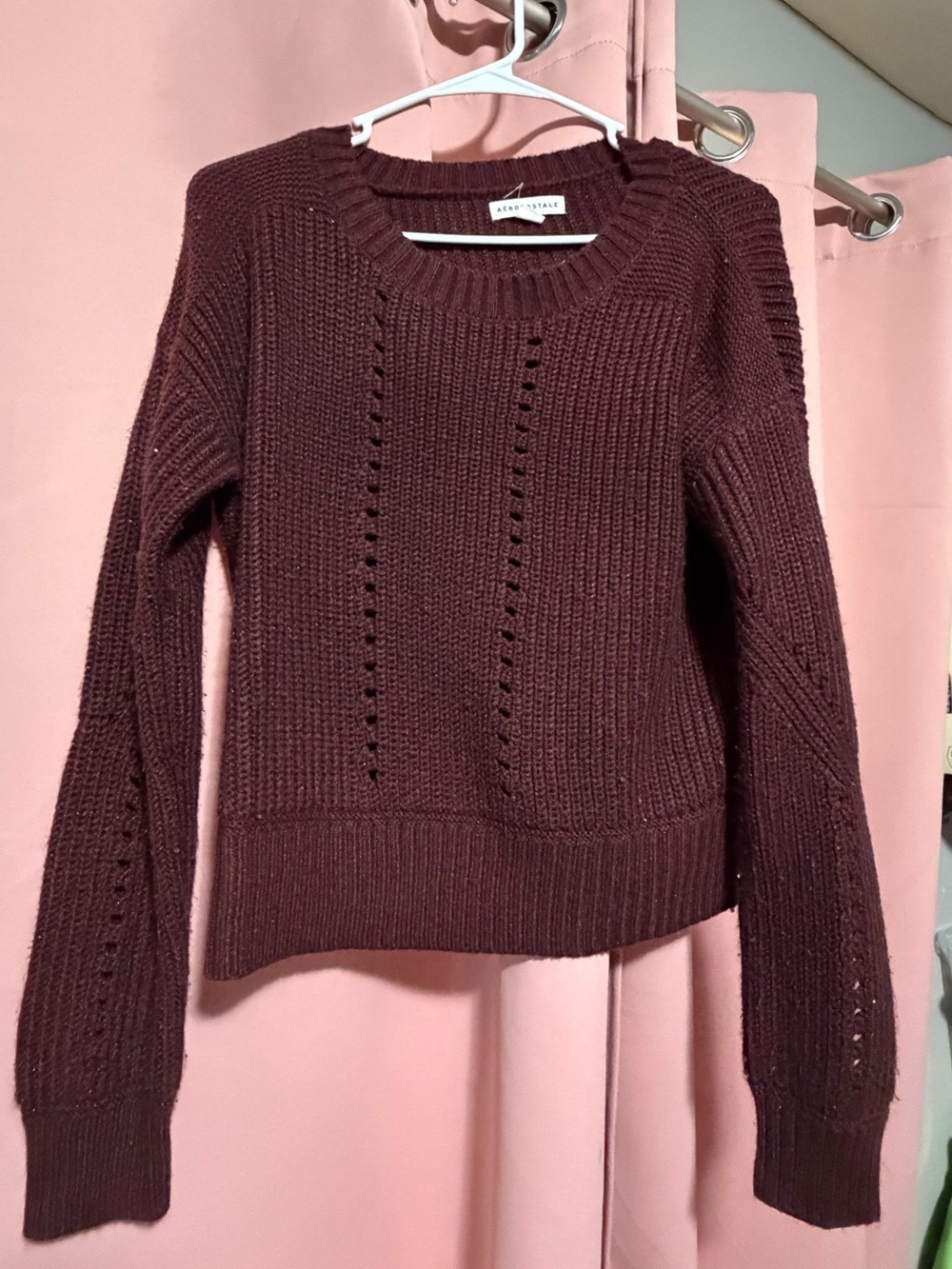 Aeropostale Women's Cable-Knit Sweater - Burgundy